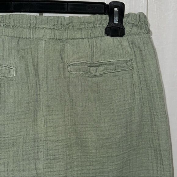 Caslon x Nordstrom S Camo Olive green crinkle cotton casual pull on skirt - Picture 8 of 10